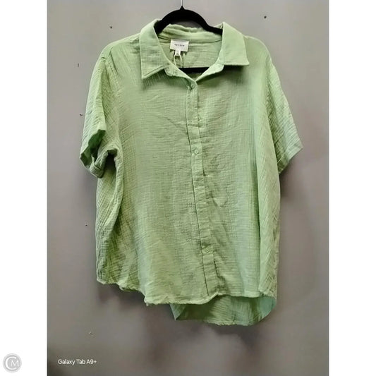 Blouse Short Sleeve By Heyson In Green, Size: 1x