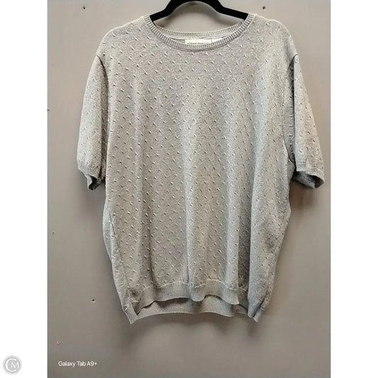 Sweater Short Sleeve By Alfred Dunner In Silver, Size: 2x