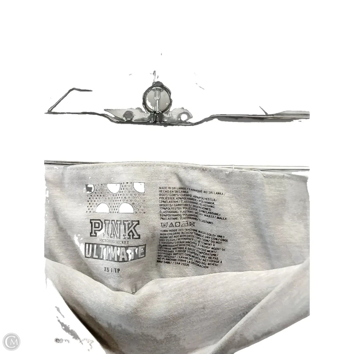 Athletic Leggings By Pink In Black & Grey, Size: Xs