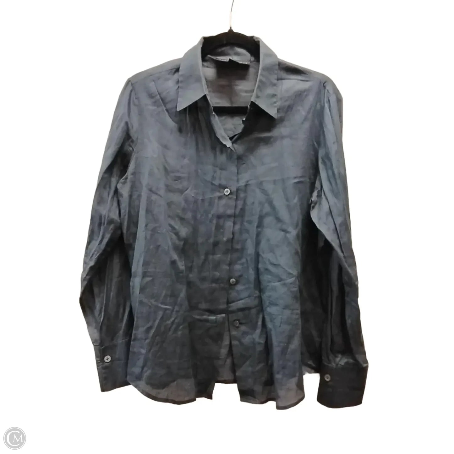 Blouse Long Sleeve By Ellen Tracy In Blue, Size: 12