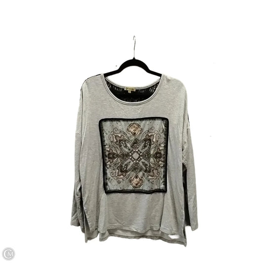 Top Long Sleeve By Democracy In Grey, Size: L