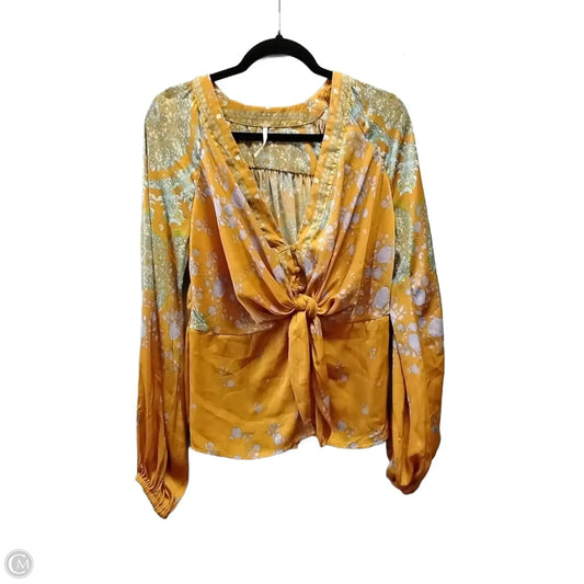 Blouse Long Sleeve By Free People In Multi-colored, Size: M