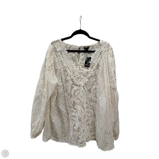 Blouse Long Sleeve By Torrid In Beige, Size: 2x