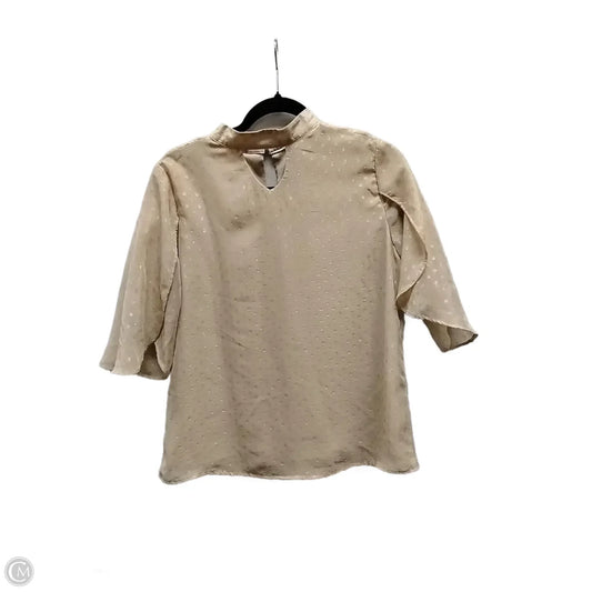 Blouse Short Sleeve By Christopher And Banks In Tan, Size: M