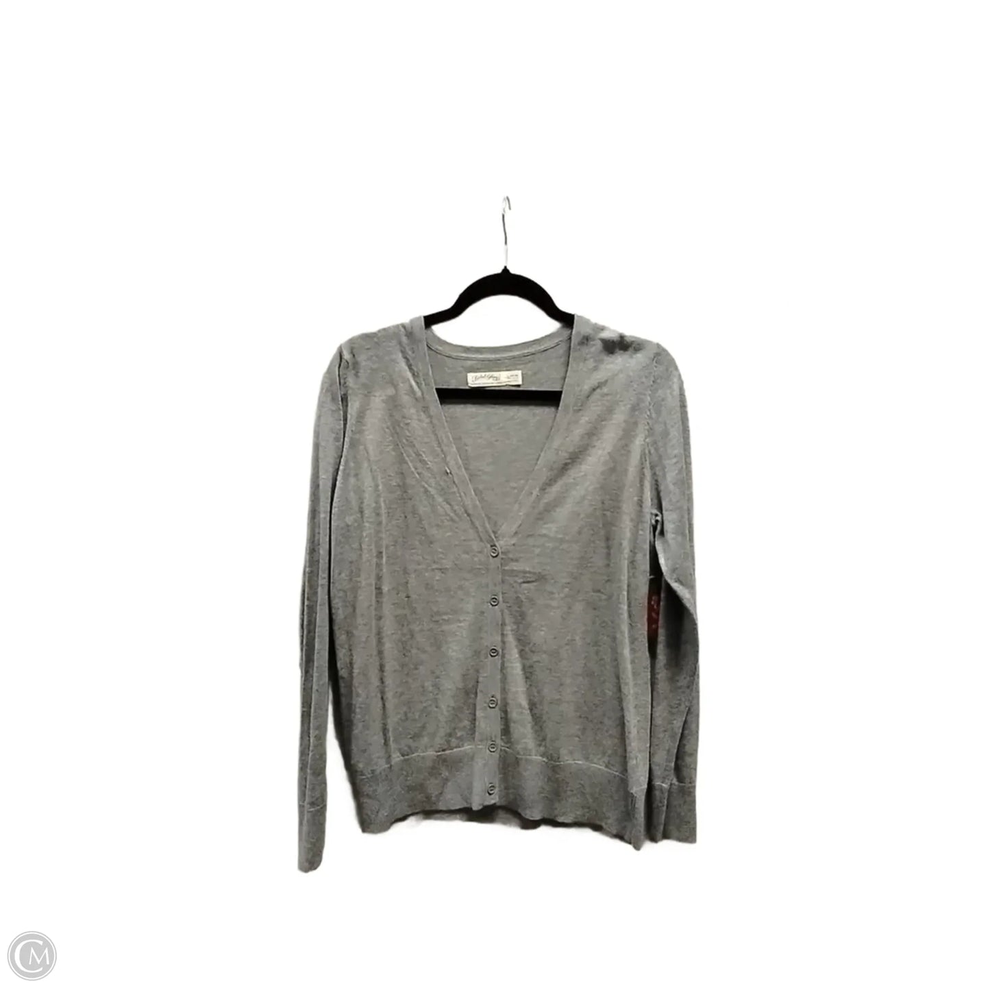 Sweater Cardigan By Faded Glory In Grey, Size: L