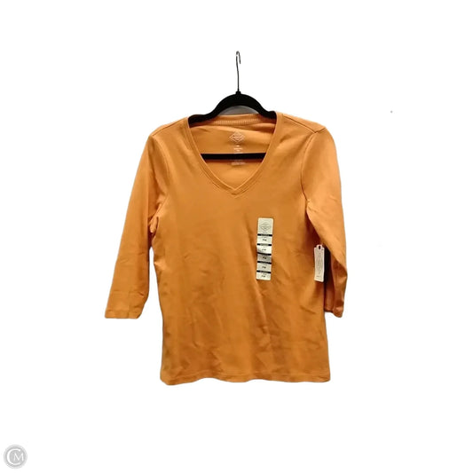 Top Long Sleeve By St Johns Bay In Orange, Size: Mp