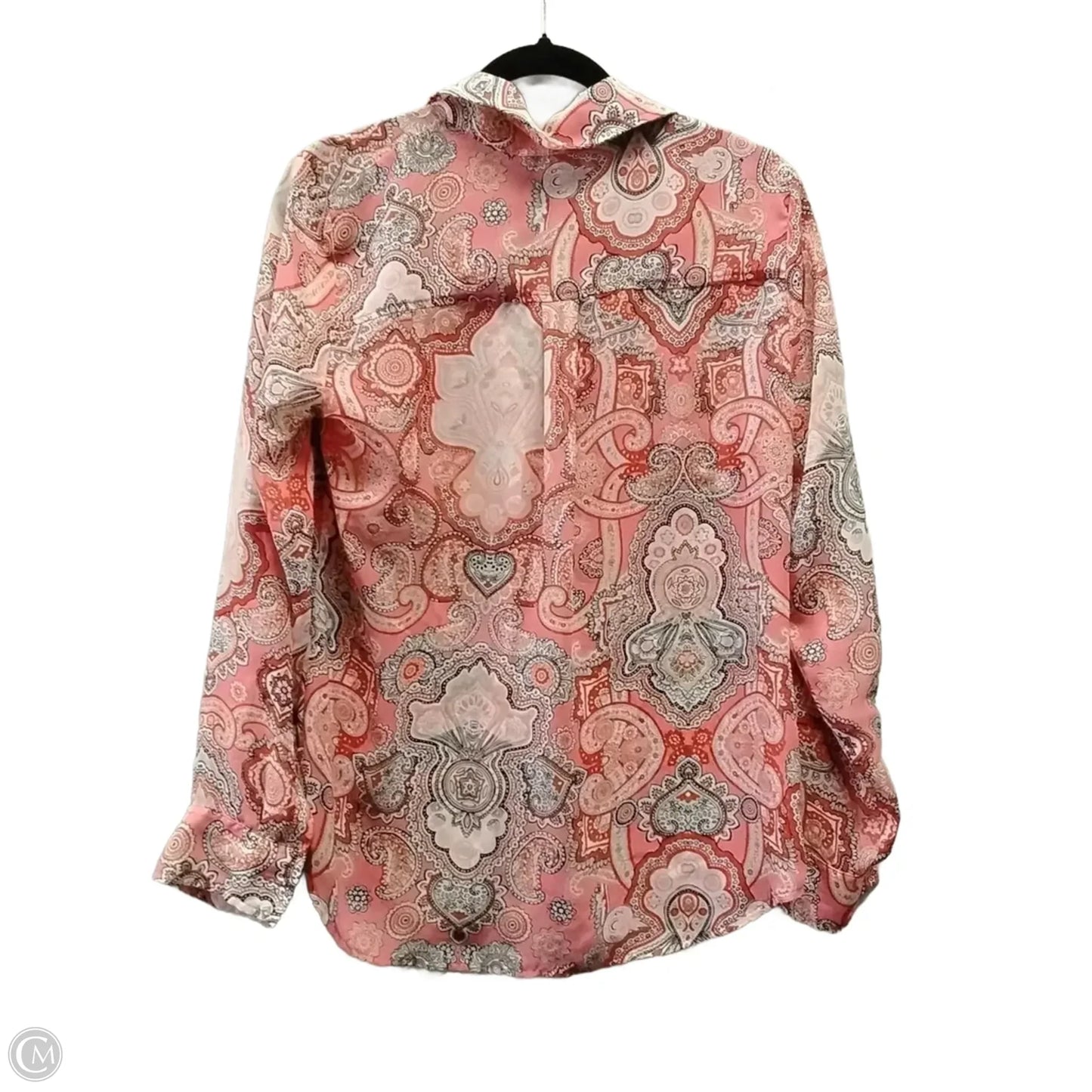 Blouse 3/4 Sleeve By New York And Co In Paisley Print, Size: M