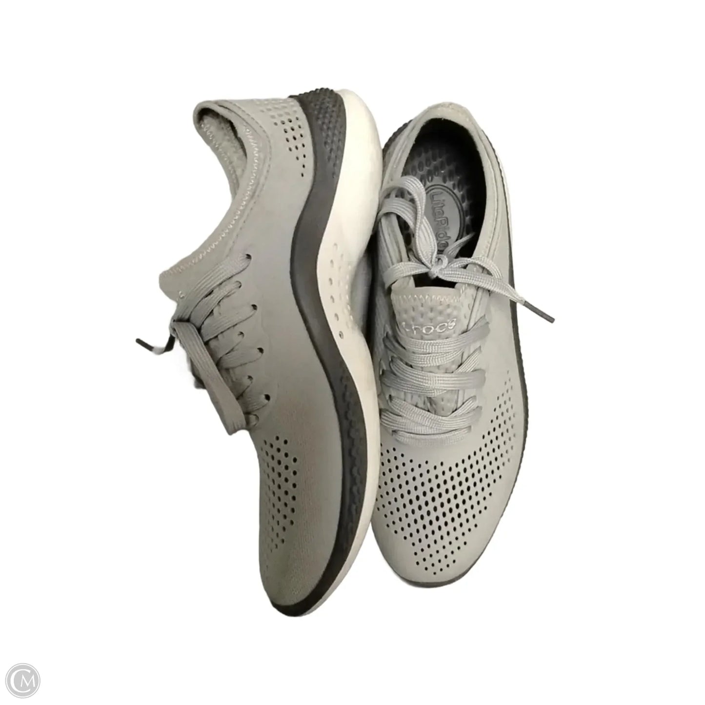 Shoes Sneakers By Crocs In Grey, Size: 8