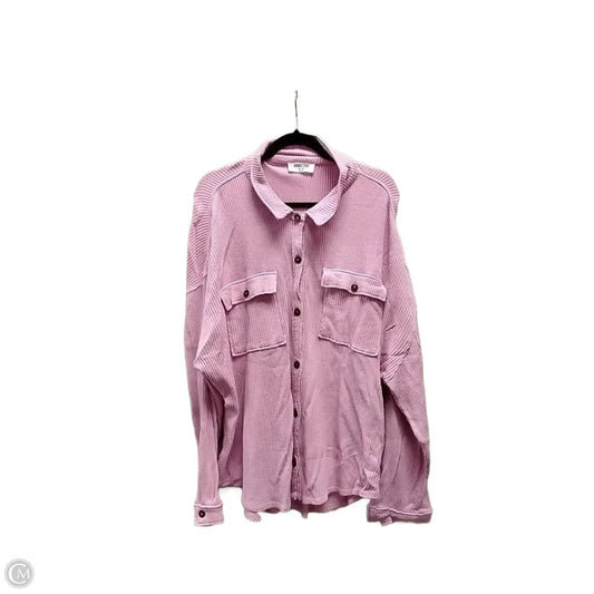 Top Long Sleeve By Double Zero In Pink, Size: L