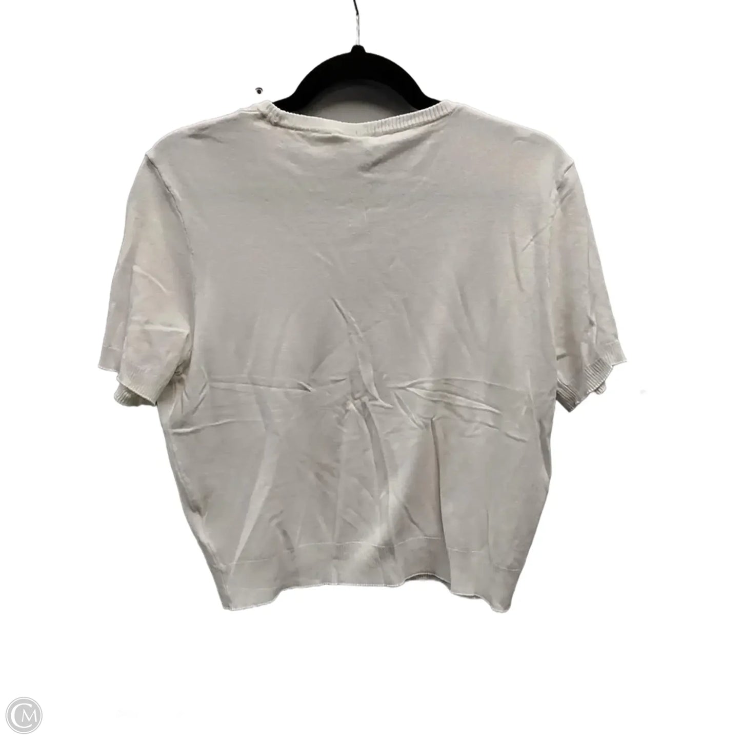 Sweater Short Sleeve By Divided In White, Size: Xl