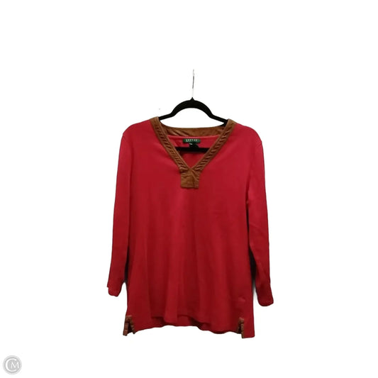 Sweater By Lauren By Ralph Lauren In Red, Size: Xl