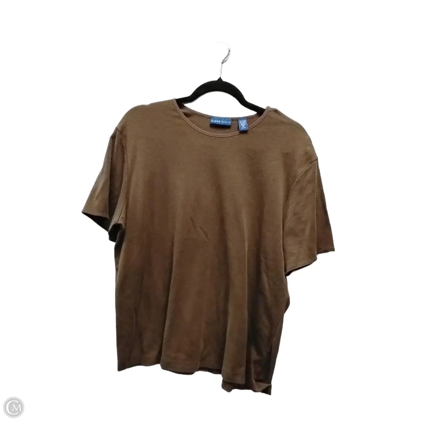 Sweater Short Sleeve By Karen Scott In Brown, Size: Xl