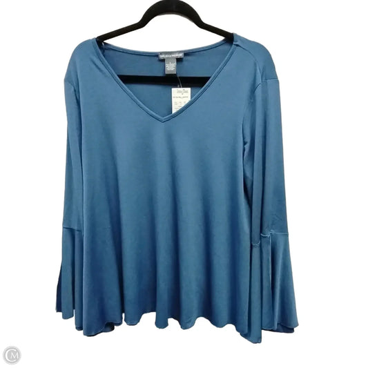 Blouse Long Sleeve By Chelsea And Theodore In Blue, Size: L