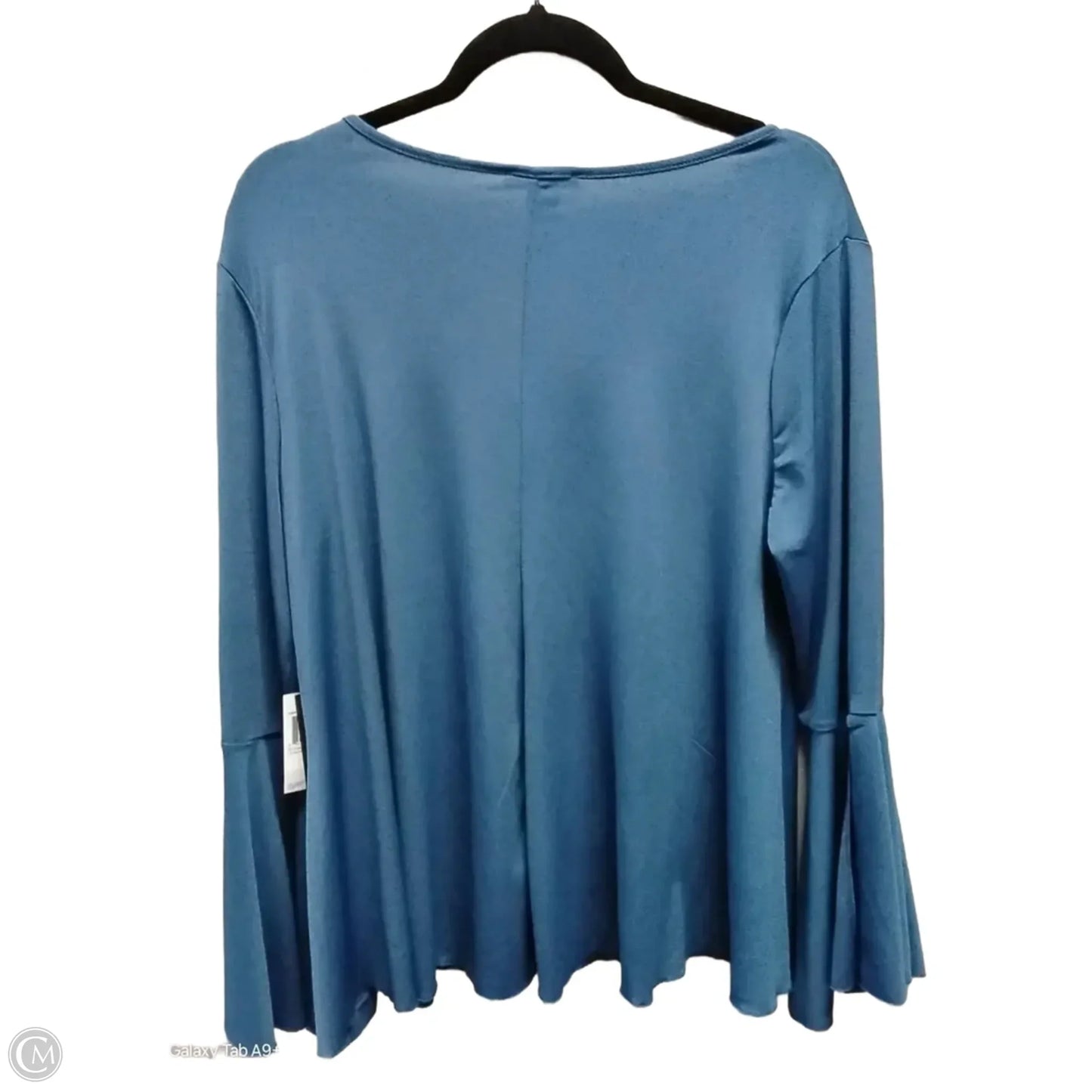 Blouse Long Sleeve By Chelsea And Theodore In Blue, Size: L