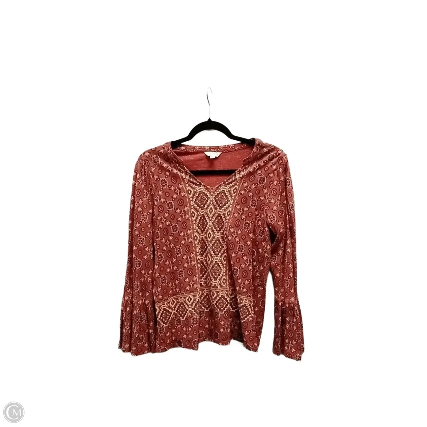 Blouse Long Sleeve By Lucky Brand In Red, Size: Sp