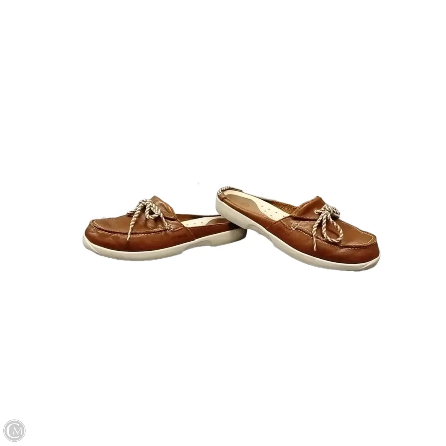 Shoes Flats By Crocs In Brown, Size: 9