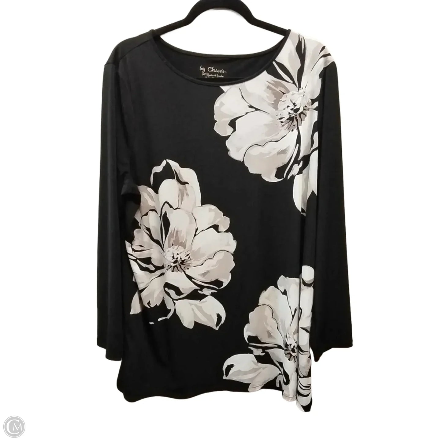 Blouse Long Sleeve By Chicos In Floral Print, Size: Xl