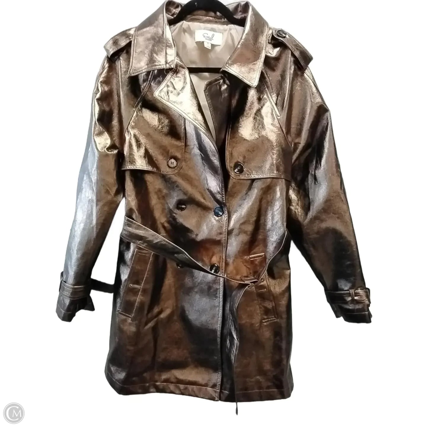 Coat Trench Coat By Easel In Bronze, Size: S