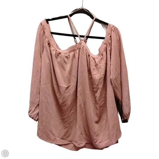 Blouse Long Sleeve By Ee Some In Pink, Size: Xl