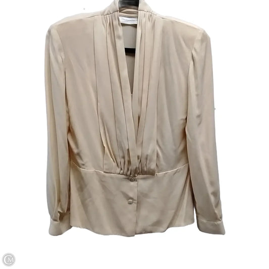 Blouse 3/4 Sleeve By Dana Buchman In Yellow, Size: L