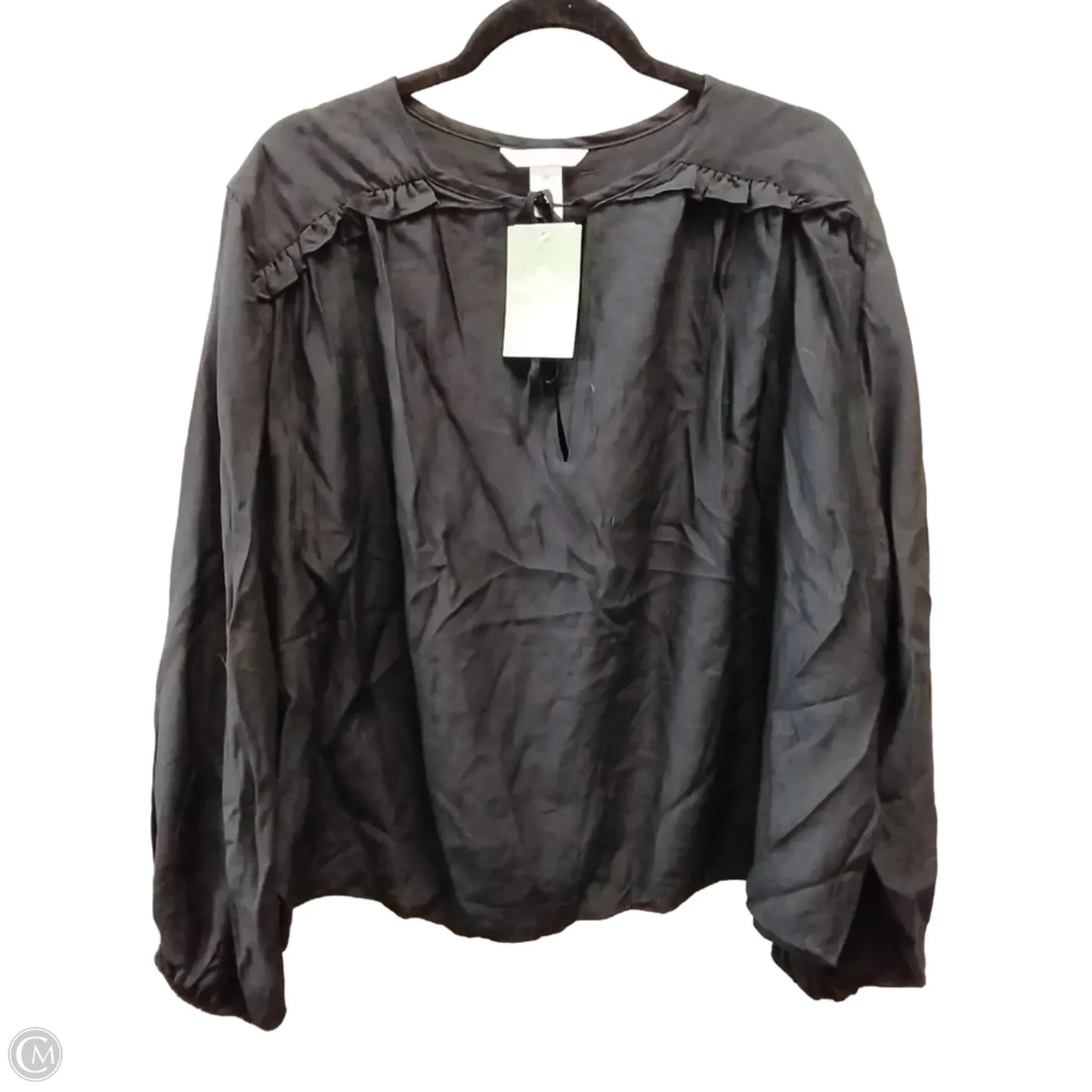Blouse Long Sleeve By H&m In Black, Size: L