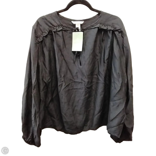 Blouse Long Sleeve By H&m In Black, Size: L