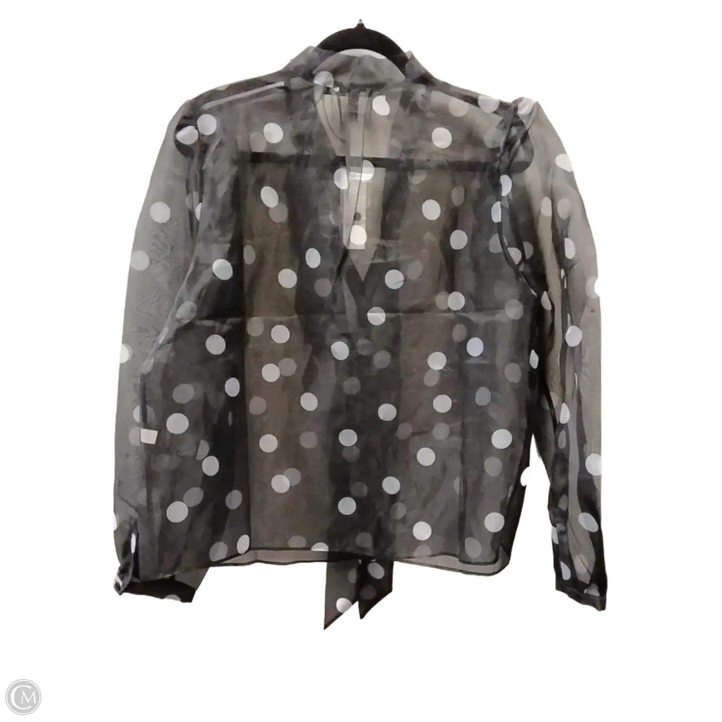 Blouse Long Sleeve By White House Black Market In Polkadot Pattern, Size: L