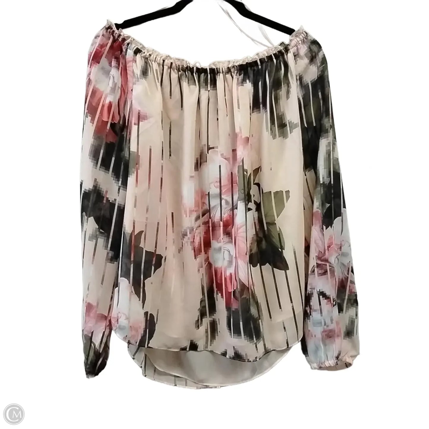 Blouse Long Sleeve By White House Black Market In Floral Print, Size: L