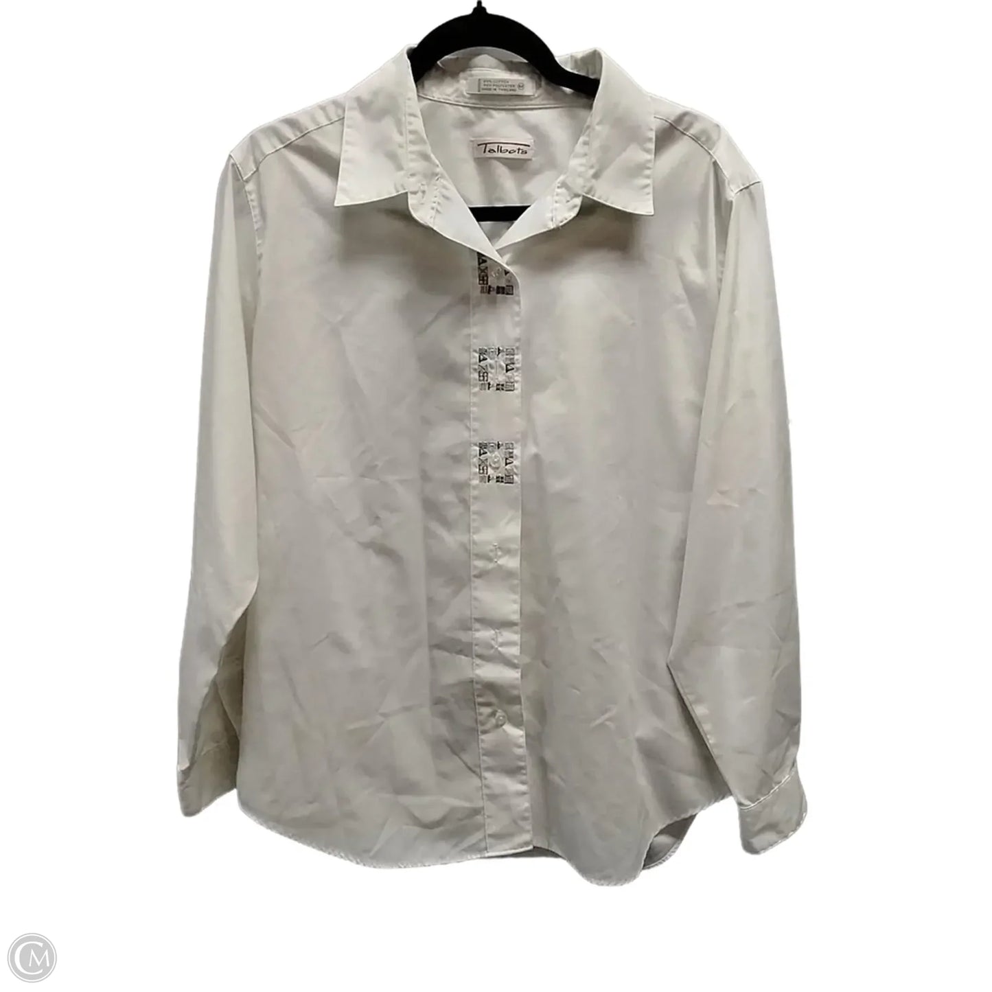 Blouse Long Sleeve By Christopher And Banks In White, Size: L