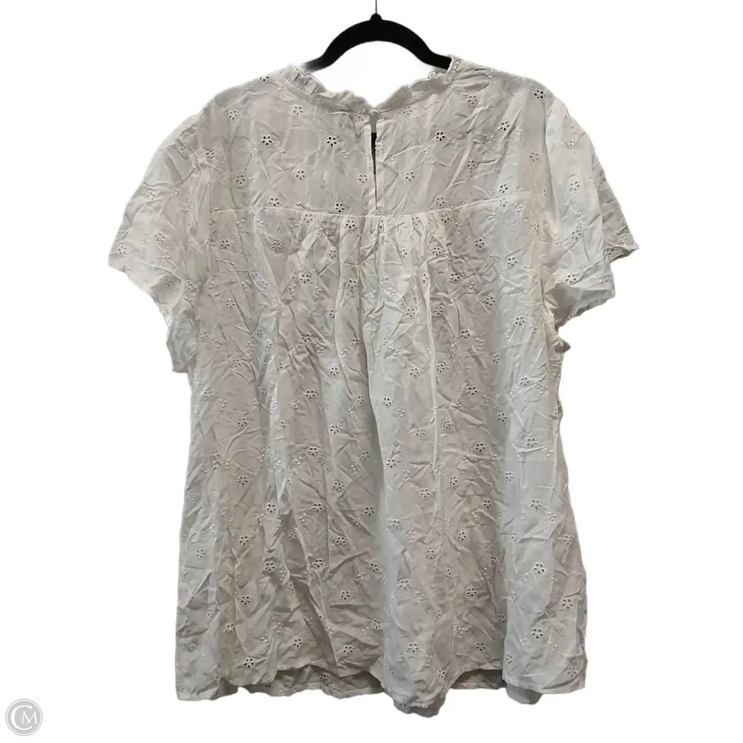 Blouse Short Sleeve By Torrid In White, Size: 3x