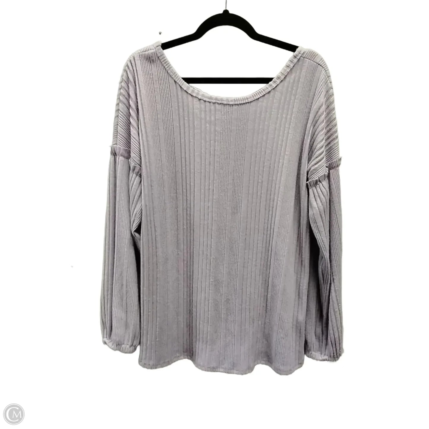 Top Long Sleeve By Cme In Purple, Size: L