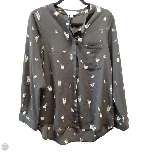 Blouse Long Sleeve By Davi & Dani In Black, Size: M