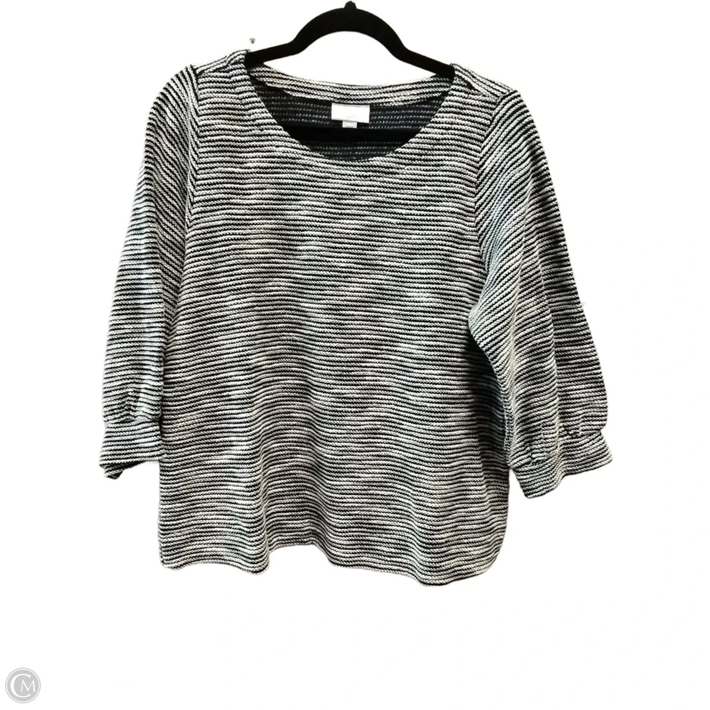 Top Long Sleeve By J. Jill In Silver & White, Size: 6 petite