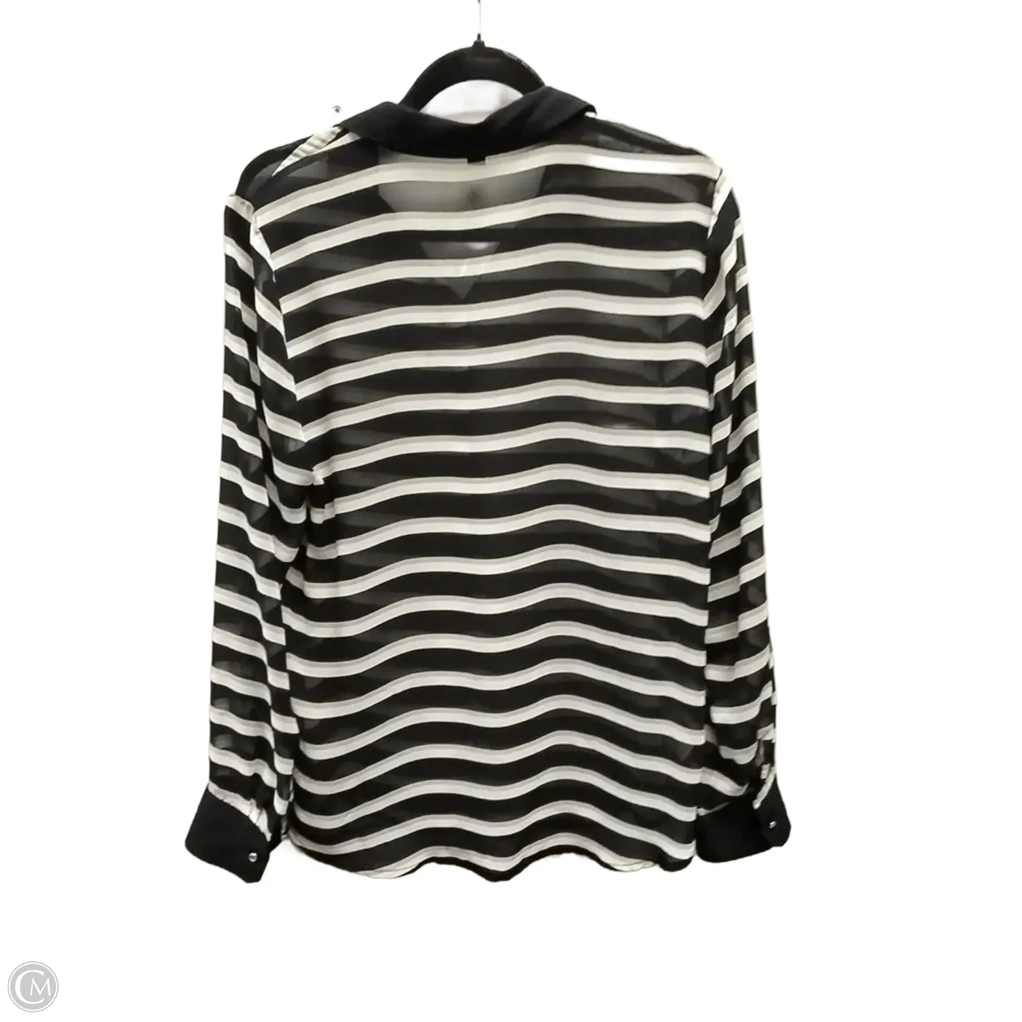 Blouse Long Sleeve By Ann Taylor In Striped Pattern, Size: 10