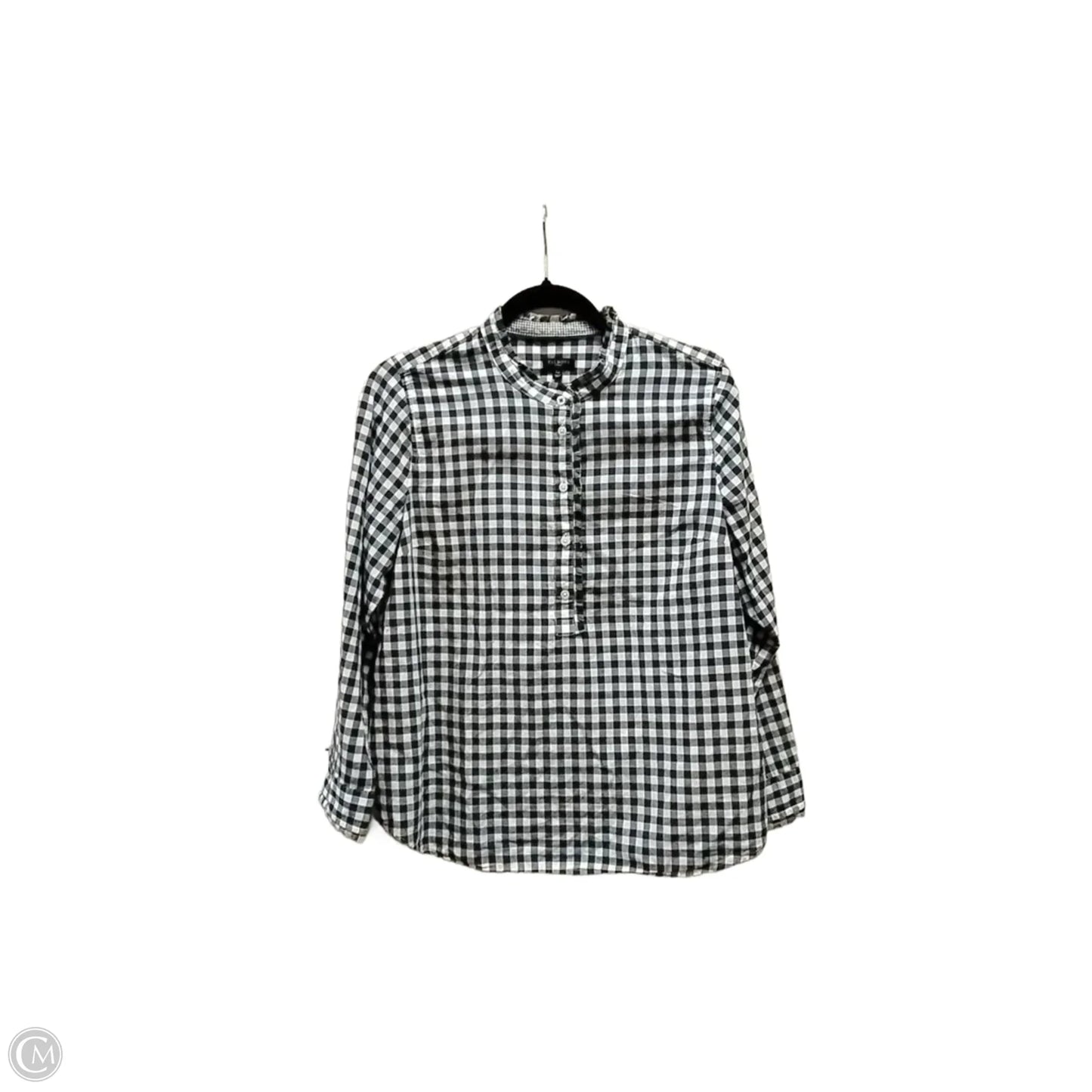 Blouse Long Sleeve By Talbots In Checkered Pattern, Size: Lp