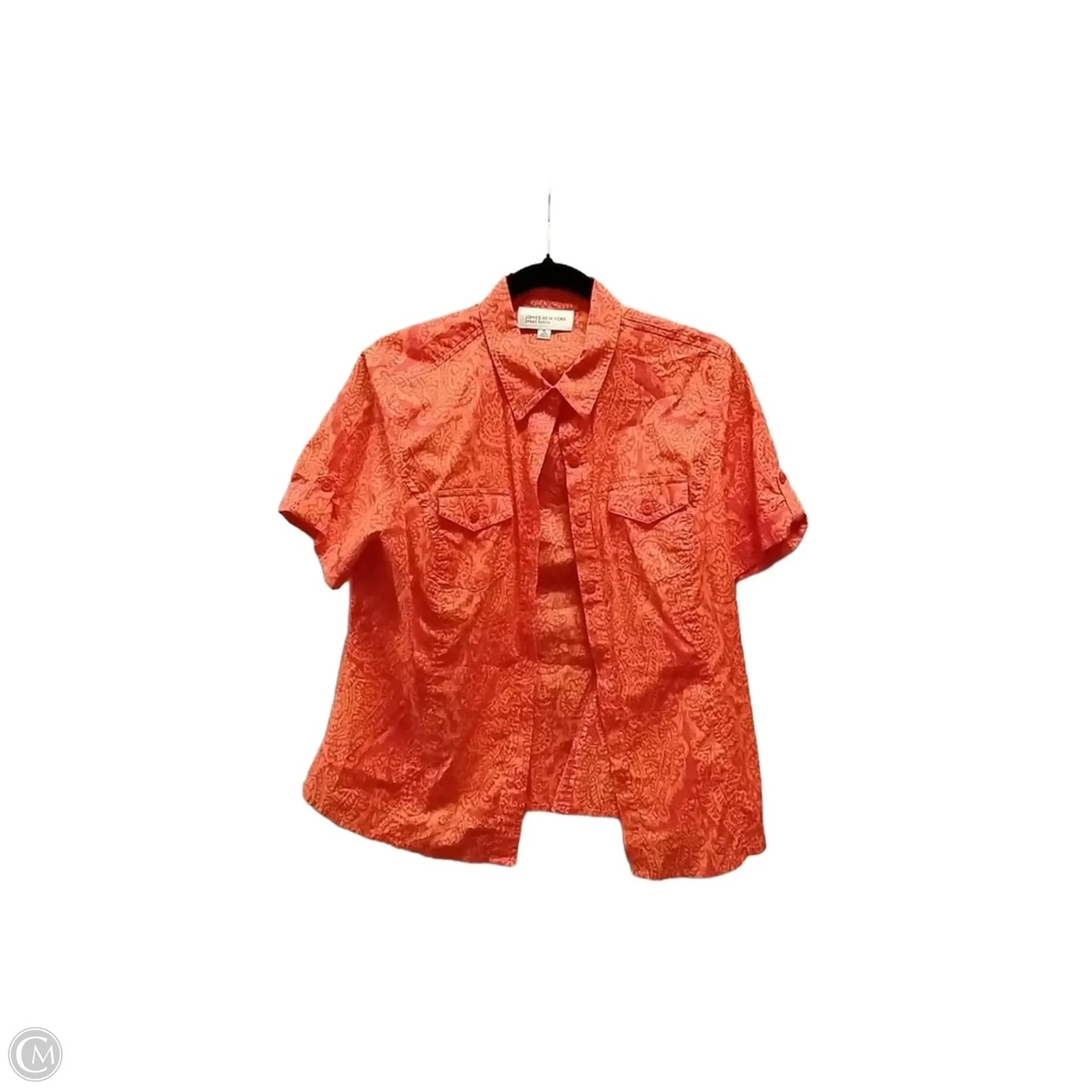 Blouse Short Sleeve By Jones New York In Orange, Size: Lp