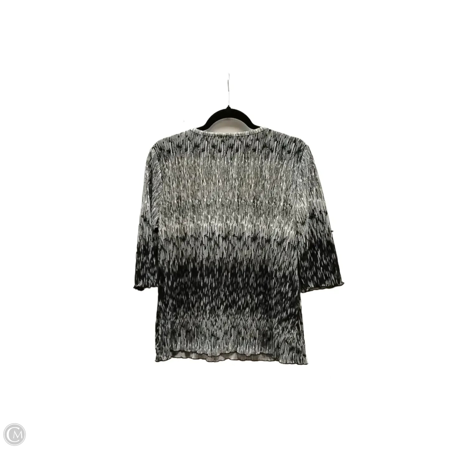 Blouse 3/4 Sleeve By Bon Worth In Black & White, Size: Xs