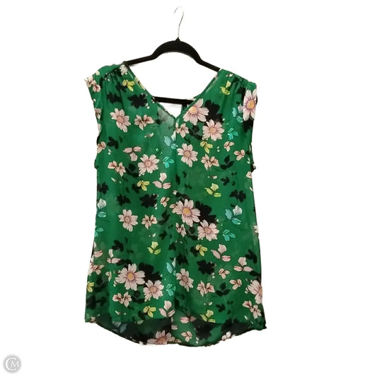 Blouse Short Sleeve By Cabi In Floral Print, Size: M