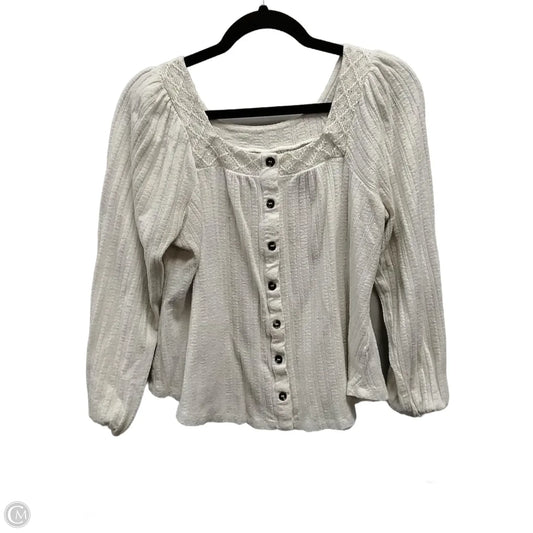 Blouse 3/4 Sleeve By Cato In Beige, Size: M