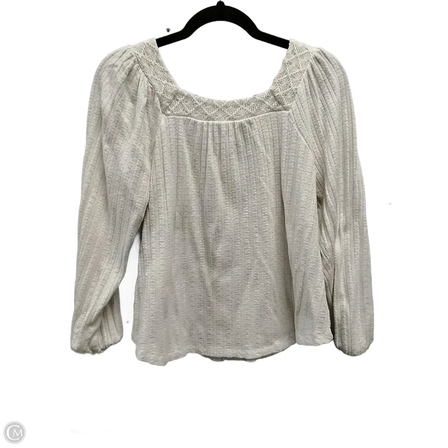 Blouse 3/4 Sleeve By Cato In Beige, Size: M