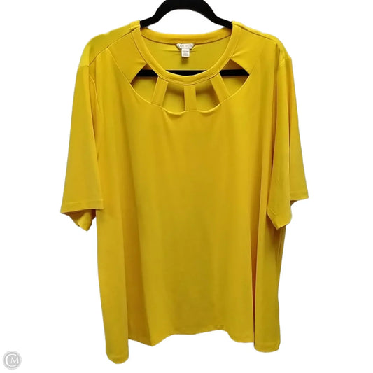 Blouse Short Sleeve By Cato In Yellow, Size: 3x