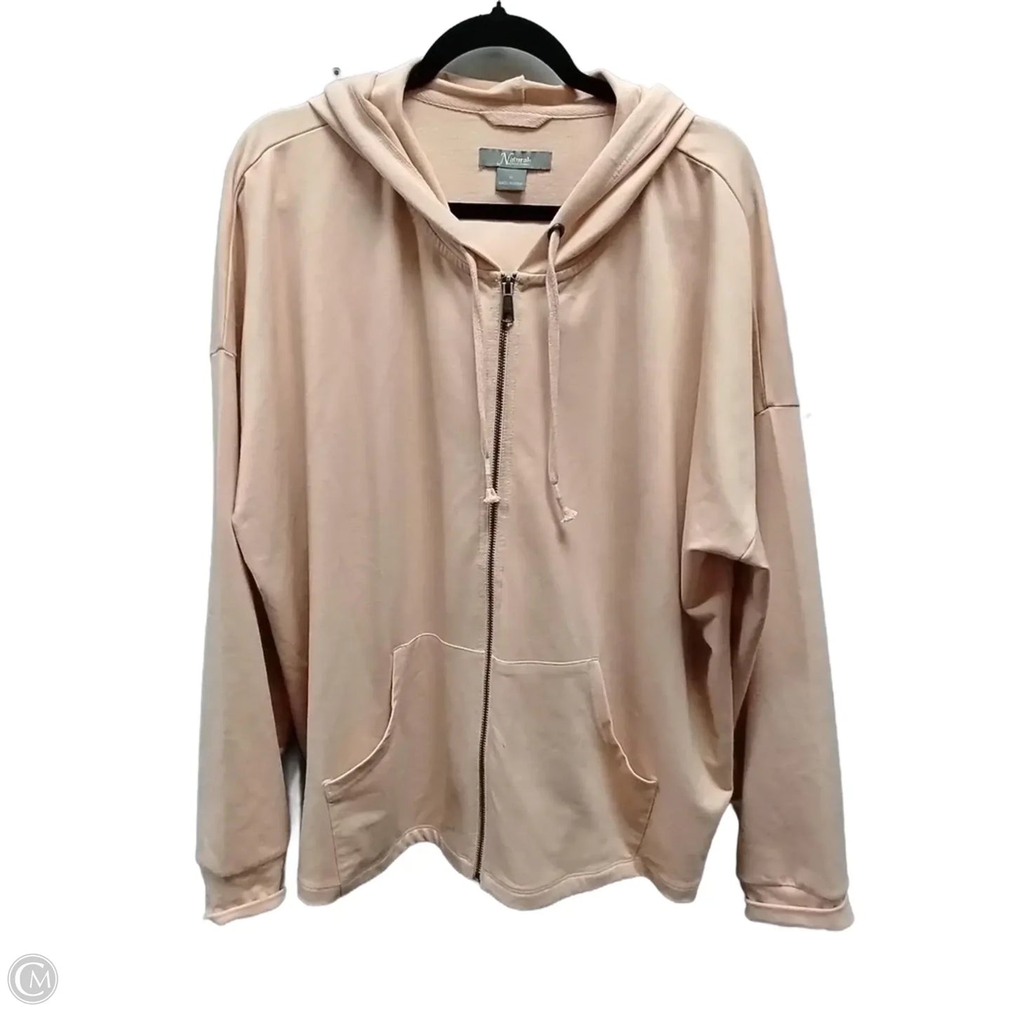 Sweatshirt Hoodie By Natural Reflections In Peach, Size: 1x
