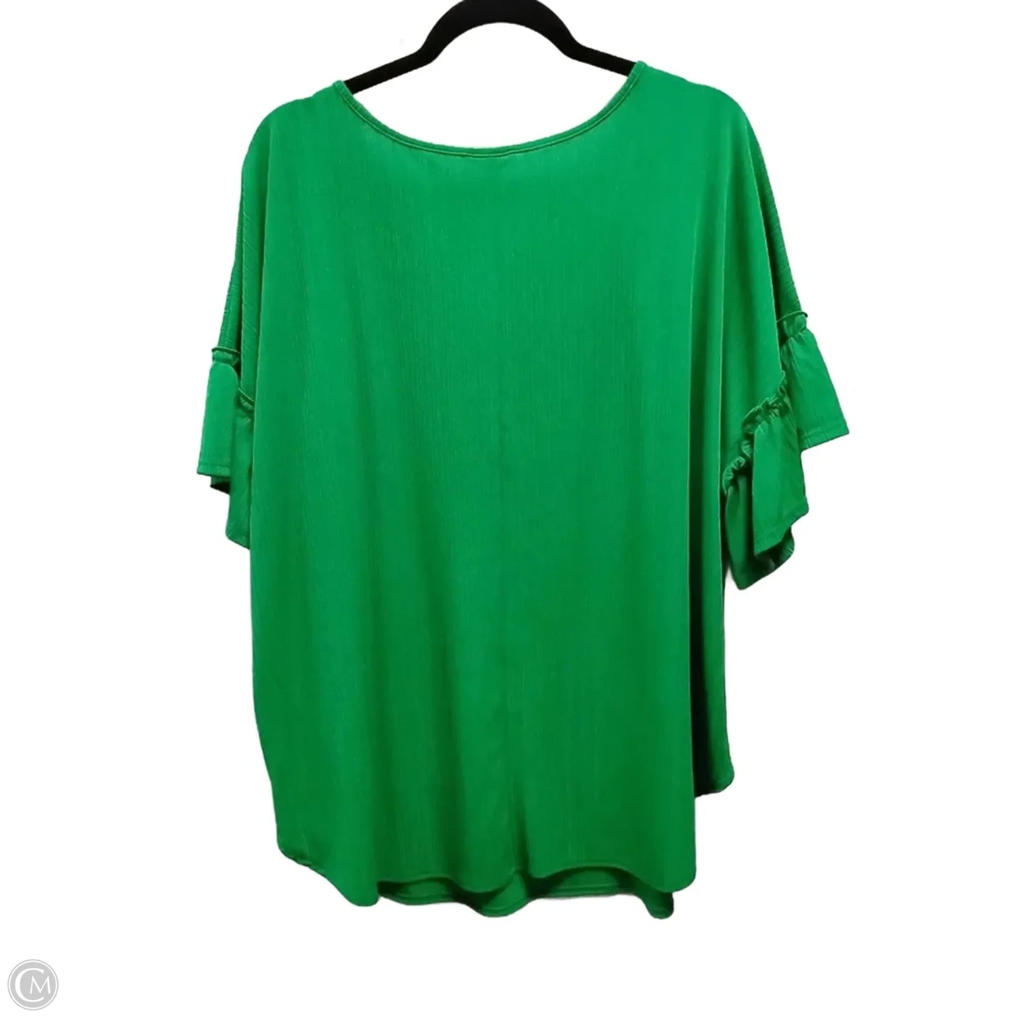 Blouse Short Sleeve By Cato In Green, Size: 3x