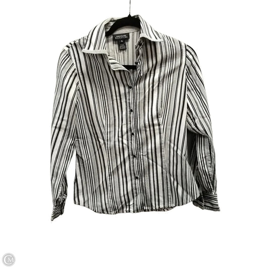 Blouse Long Sleeve By Jones New York In Striped Pattern, Size: S