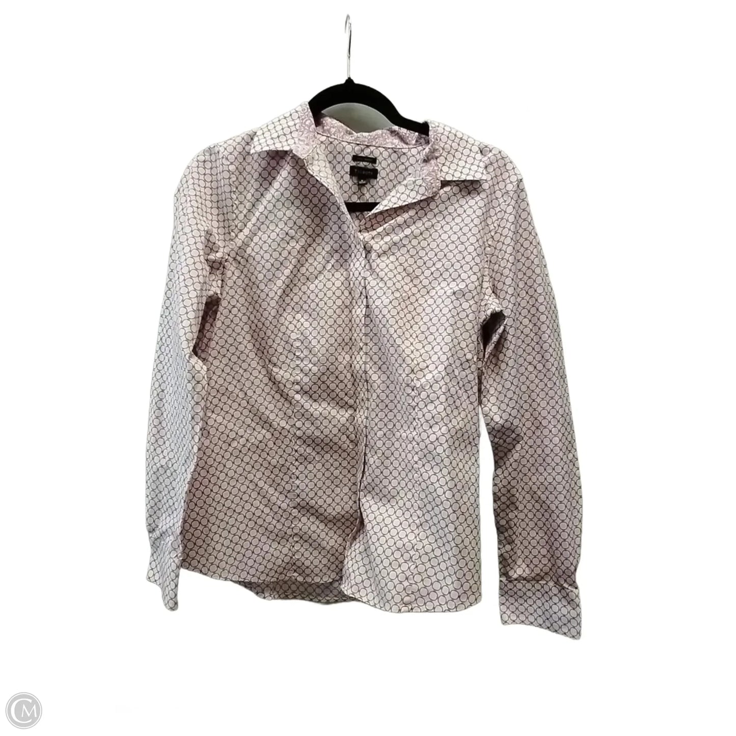 Blouse Long Sleeve By Talbots In Purple & White, Size: 8