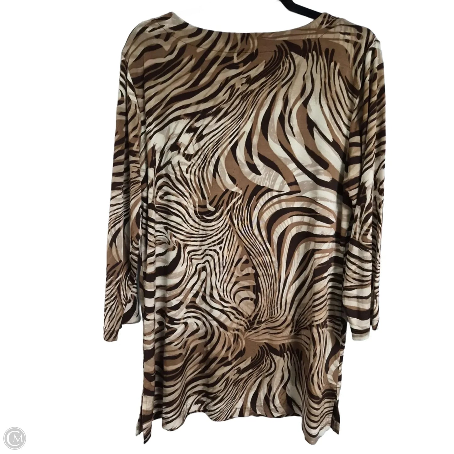 Top 3/4 Sleeve By Chicos In Animal Print, Size: Xl
