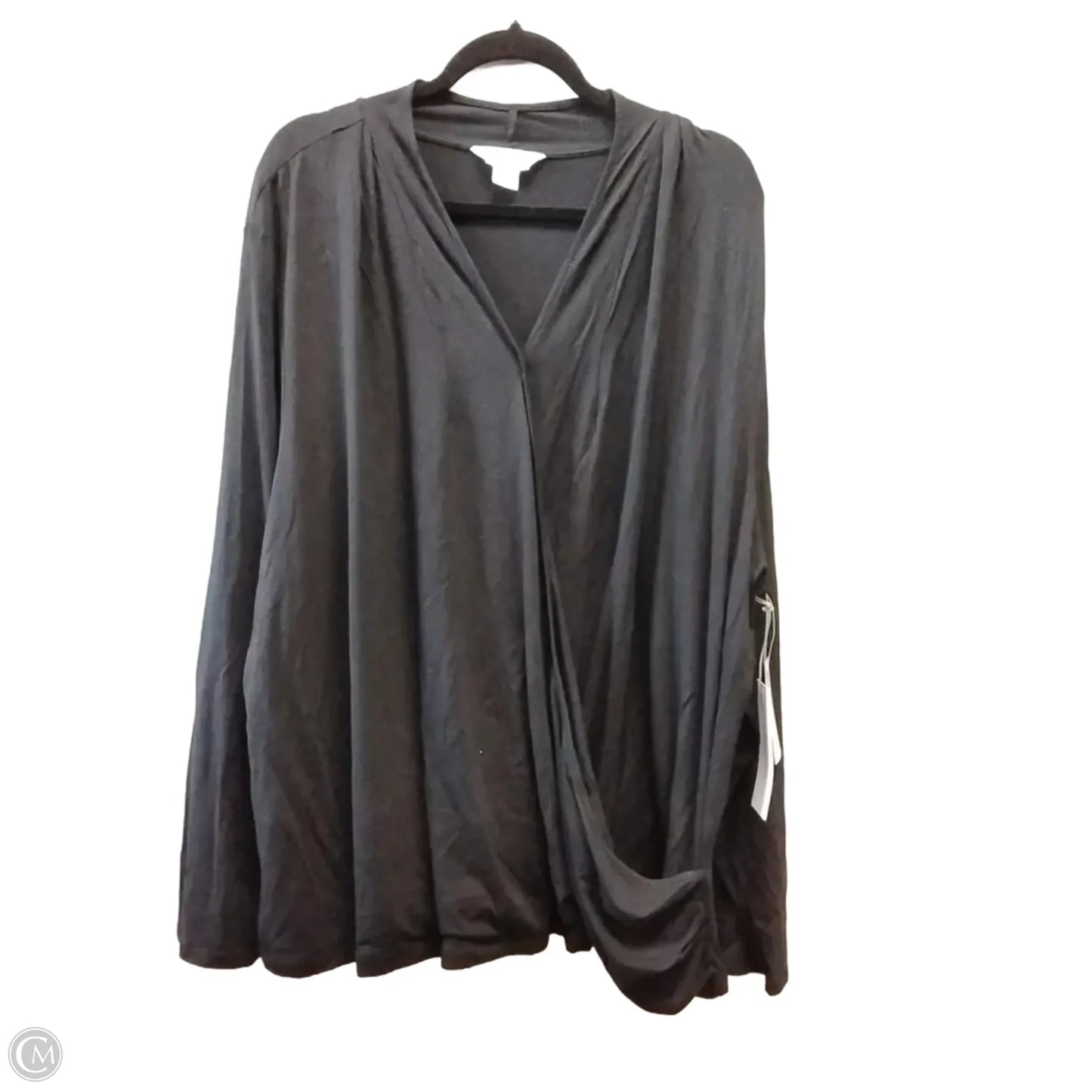 Blouse Long Sleeve By Liz Claiborne In Black, Size: 3x