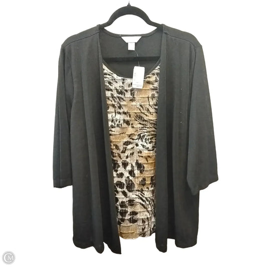 Top Short Sleeve By Cj Banks In Animal Print, Size: 1x