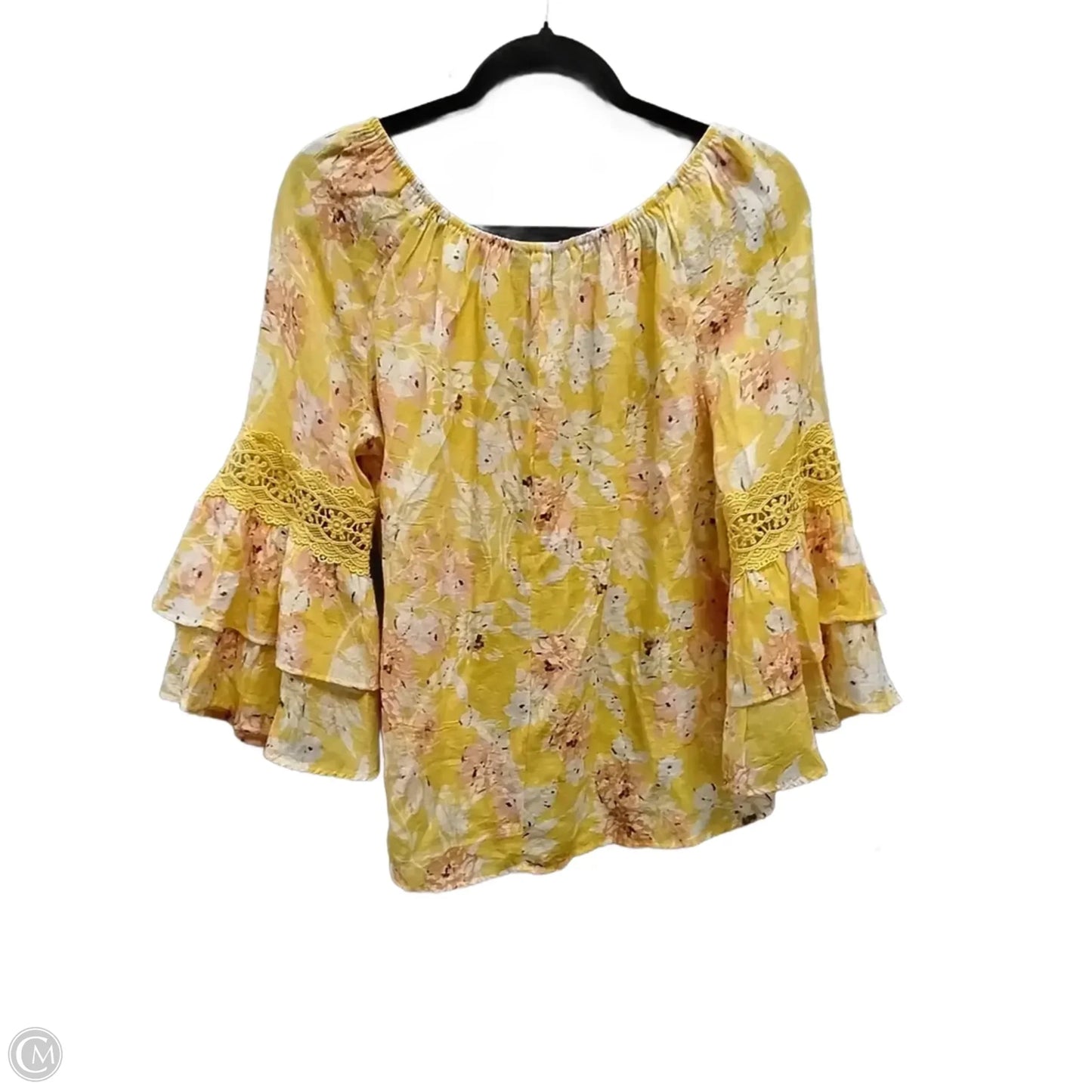 Blouse Long Sleeve By Unique Spectrum In Floral Print, Size: M