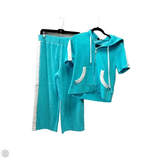 Athletic Pants 2pc By Boston Proper In Blue & White, Size: M